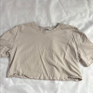 Zara Tan Crop T-Shirt